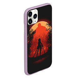 Чехол iPhone 11 Pro матовый Атака Титанов, цвет: 3D-сиреневый — фото 2