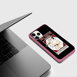 Чехол iPhone 11 Pro матовый Лева Толстой, цвет: 3D-малиновый — фото 2