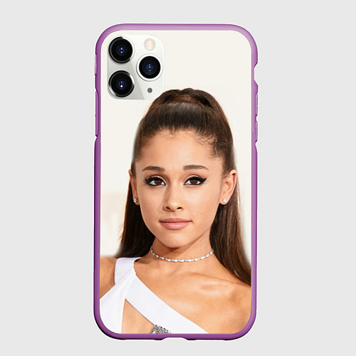 Чехол iPhone 11 Pro матовый Ariana Grande Ариана Гранде / 3D-Фиолетовый – фото 1
