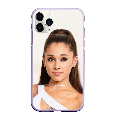 Чехол iPhone 11 Pro матовый Ariana Grande Ариана Гранде / 3D-Светло-сиреневый – фото 1