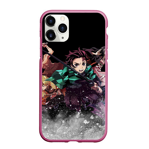 Чехол iPhone 11 Pro матовый KIMETSU NO YAIBA / 3D-Малиновый – фото 1