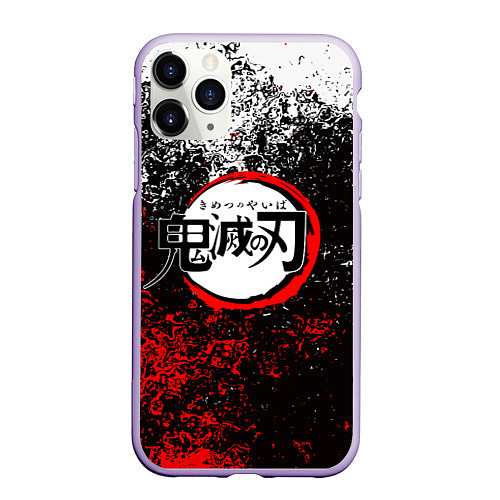 Чехол iPhone 11 Pro матовый KIMETSU NO YAIBA / 3D-Светло-сиреневый – фото 1