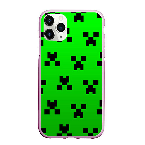 Чехол iPhone 11 Pro матовый MINECRAFT / 3D-Розовый – фото 1