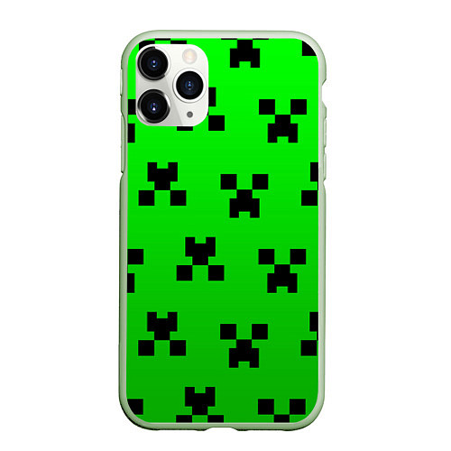 Чехол iPhone 11 Pro матовый MINECRAFT / 3D-Салатовый – фото 1