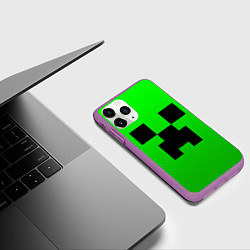 Чехол iPhone 11 Pro матовый MINECRAFT, цвет: 3D-фиолетовый — фото 2