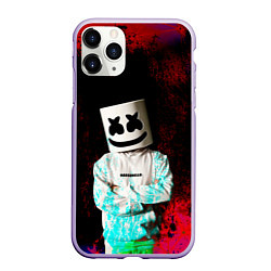Чехол iPhone 11 Pro матовый Marshmello, цвет: 3D-светло-сиреневый