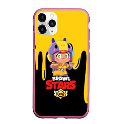 Чехол iPhone 11 Pro матовый BRAWL STARS BEA, цвет: 3D-малиновый