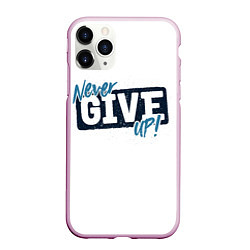 Чехол iPhone 11 Pro матовый Never give up белый