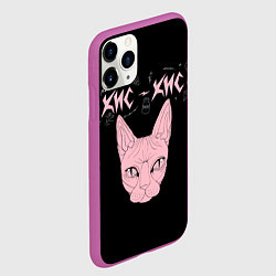 Чехол iPhone 11 Pro матовый Кис-Кис, цвет: 3D-фиолетовый — фото 2