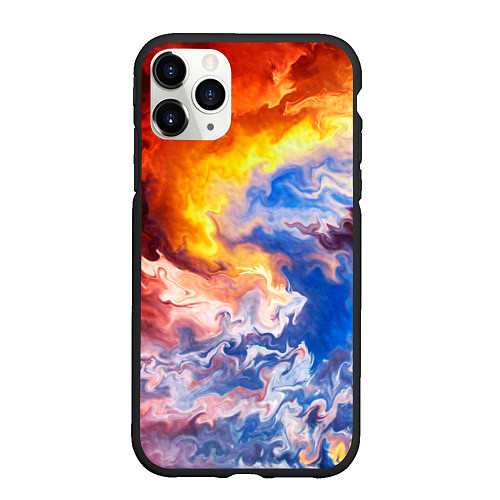 Чехол iPhone 11 Pro матовый Краски / 3D-Черный – фото 1