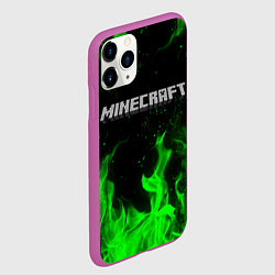 Чехол iPhone 11 Pro матовый MINECRAFT, цвет: 3D-фиолетовый — фото 2