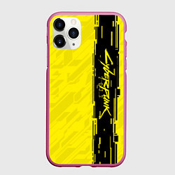 Чехол iPhone 11 Pro матовый CYBERPUNK 2077, цвет: 3D-малиновый