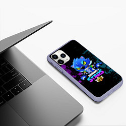 Чехол iPhone 11 Pro матовый Brawl Stars LEON, цвет: 3D-светло-сиреневый — фото 2