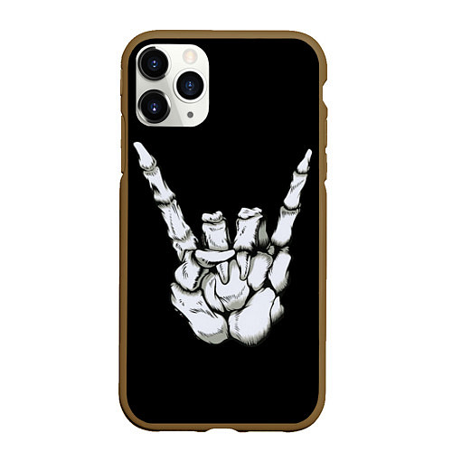 Чехол iPhone 11 Pro матовый Rock / 3D-Коричневый – фото 1