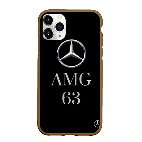 Чехол iPhone 11 Pro матовый Mersedes AMG 63 / 3D-Коричневый – фото 1
