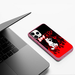 Чехол iPhone 11 Pro матовый MONOKUMA, цвет: 3D-малиновый — фото 2