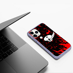 Чехол iPhone 11 Pro матовый MONOKUMA, цвет: 3D-светло-сиреневый — фото 2