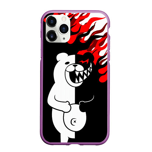 Чехол iPhone 11 Pro матовый MONOKUMA / 3D-Фиолетовый – фото 1