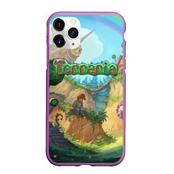 Чехол iPhone 11 Pro матовый Terraria, цвет: 3D-фиолетовый