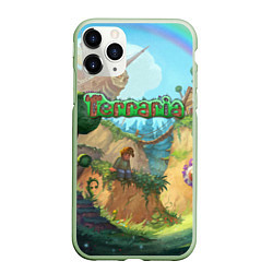 Чехол iPhone 11 Pro матовый Terraria, цвет: 3D-салатовый