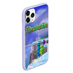 Чехол iPhone 11 Pro матовый Terraria, цвет: 3D-светло-сиреневый — фото 2