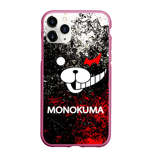 Чехол iPhone 11 Pro матовый MONOKUMA / 3D-Малиновый – фото 1