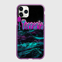Чехол iPhone 11 Pro матовый Terraria, цвет: 3D-фиолетовый