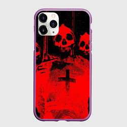 Чехол iPhone 11 Pro матовый Анархия, цвет: 3D-фиолетовый