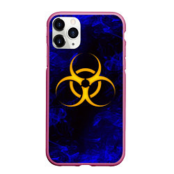 Чехол iPhone 11 Pro матовый BIOHAZARD, цвет: 3D-малиновый