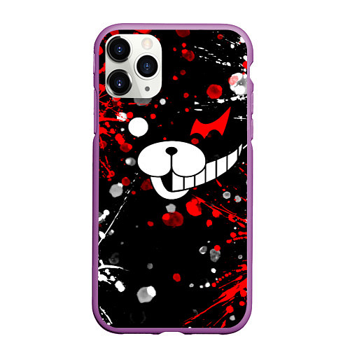 Чехол iPhone 11 Pro матовый MONOKUMA / 3D-Фиолетовый – фото 1