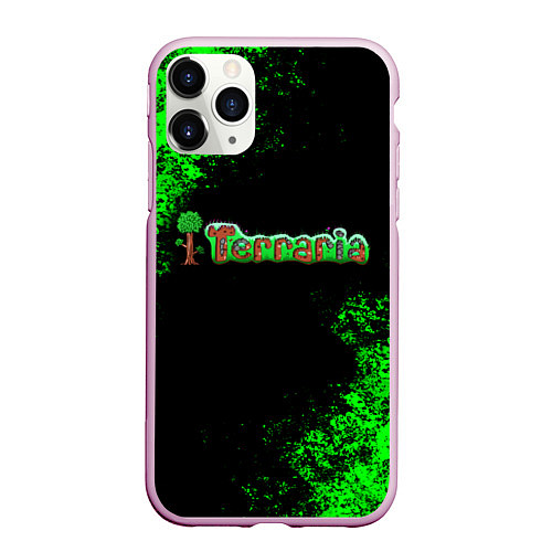 Чехол iPhone 11 Pro матовый Terraria / 3D-Розовый – фото 1