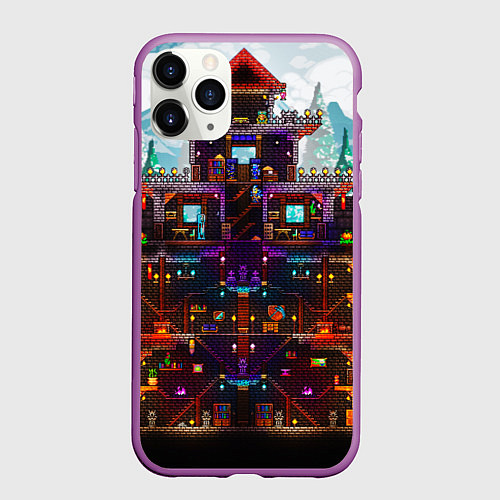 Чехол iPhone 11 Pro матовый Terraria / 3D-Фиолетовый – фото 1