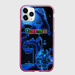 Чехол iPhone 11 Pro матовый Terraria, цвет: 3D-малиновый