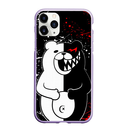 Чехол iPhone 11 Pro матовый MONOKUMA / 3D-Светло-сиреневый – фото 1