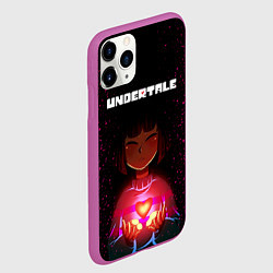 Чехол iPhone 11 Pro матовый UNDERTALE FRISK, цвет: 3D-фиолетовый — фото 2