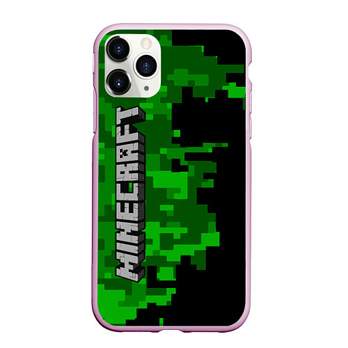 Чехол iPhone 11 Pro матовый MINECRAFT / 3D-Розовый – фото 1