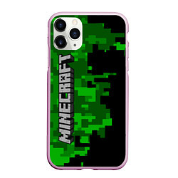 Чехол iPhone 11 Pro матовый MINECRAFT, цвет: 3D-розовый