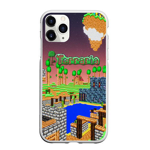 Чехол iPhone 11 Pro матовый Terraria / 3D-Белый – фото 1