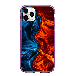 Чехол iPhone 11 Pro матовый Огонь и вода, цвет: 3D-фиолетовый