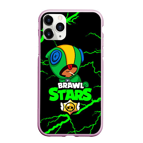 Чехол iPhone 11 Pro матовый BRAWL STARS LEON / 3D-Розовый – фото 1