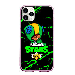 Чехол iPhone 11 Pro матовый BRAWL STARS LEON, цвет: 3D-розовый