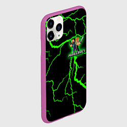 Чехол iPhone 11 Pro матовый MINECRAFT CREEPER, цвет: 3D-фиолетовый — фото 2