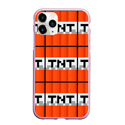 Чехол iPhone 11 Pro матовый Minecraft-Динамит, цвет: 3D-розовый