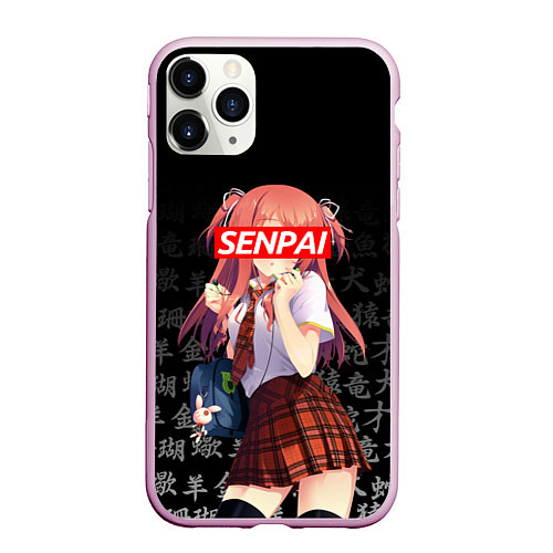 Чехол iPhone 11 Pro матовый SENPAI ANIME / 3D-Розовый – фото 1