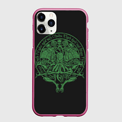 Чехол iPhone 11 Pro матовый Ктулху, цвет: 3D-малиновый