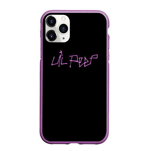 Чехол iPhone 11 Pro матовый LIL PEEP НА СПИНЕ / 3D-Фиолетовый – фото 1