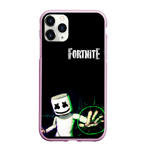 Чехол iPhone 11 Pro матовый Fortnite / 3D-Розовый – фото 1