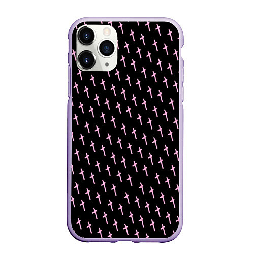 Чехол iPhone 11 Pro матовый LiL PEEP Pattern / 3D-Светло-сиреневый – фото 1