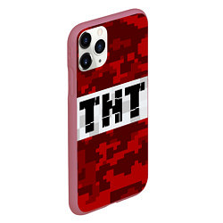 Чехол iPhone 11 Pro матовый MINECRAFT TNT, цвет: 3D-малиновый — фото 2