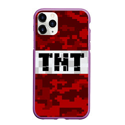 Чехол iPhone 11 Pro матовый MINECRAFT TNT, цвет: 3D-фиолетовый